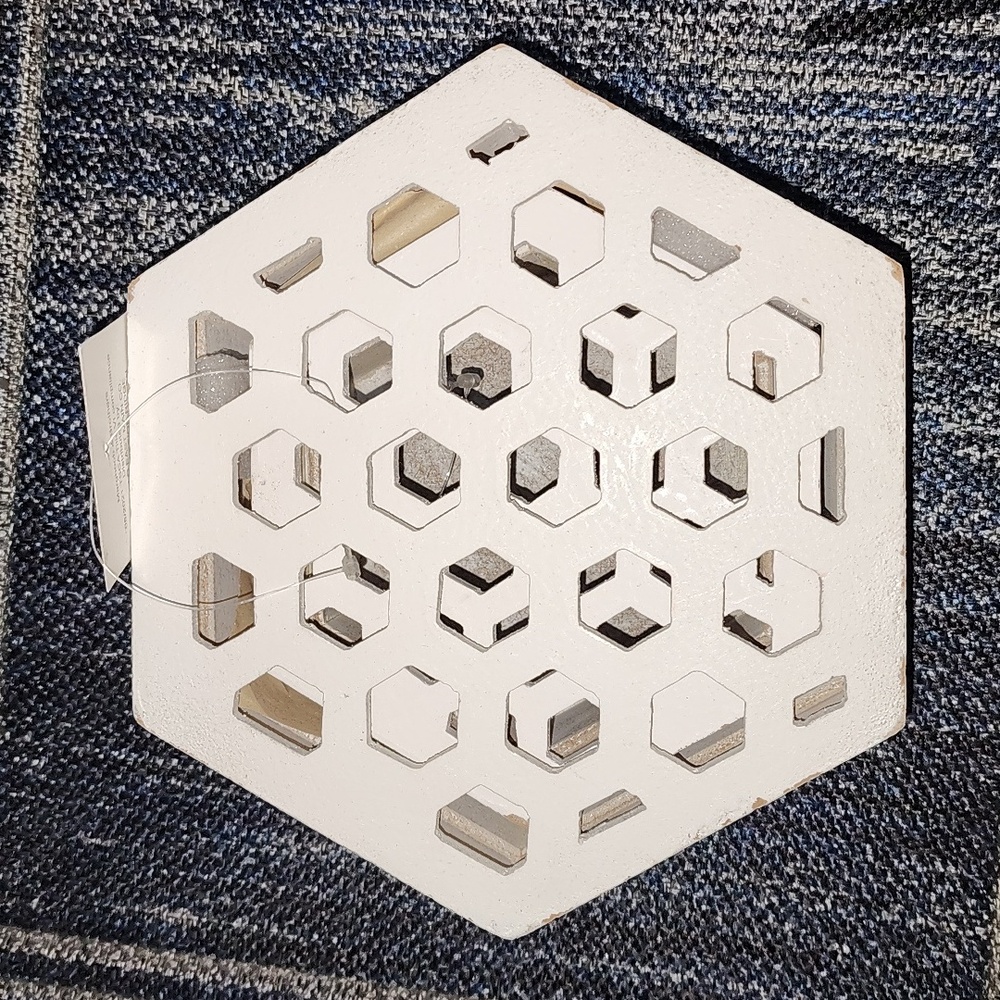 NWT White Hexagon Decor Box- Set of 2